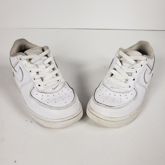 Nike Air Force 1 Triple White Toddler Athletic Shoe Size 10C White 314194-117 - Picture 3 of 7